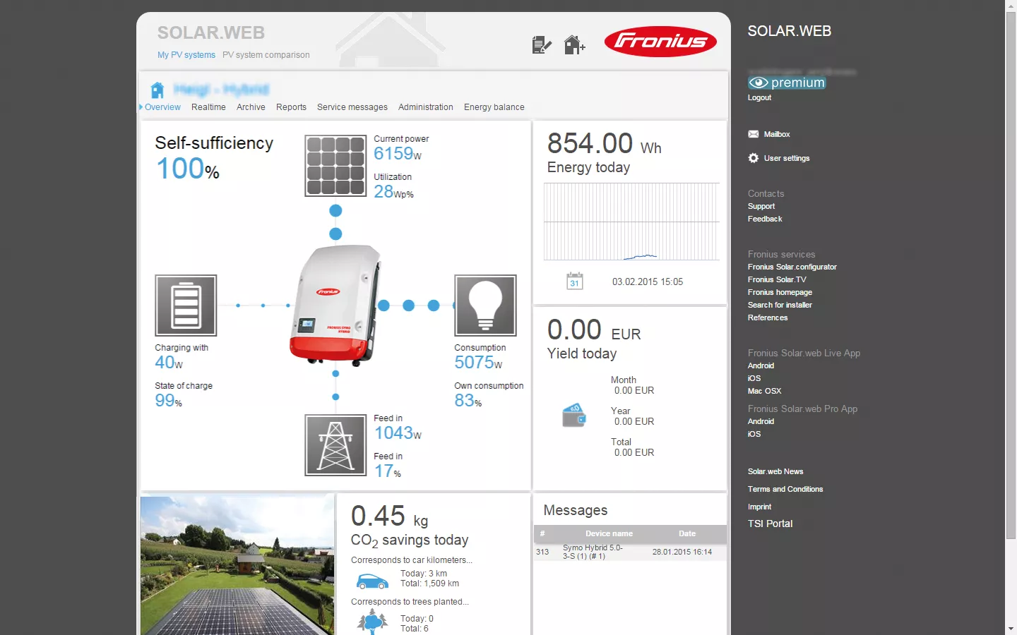 SolarWeb Online Monitoring Desktop