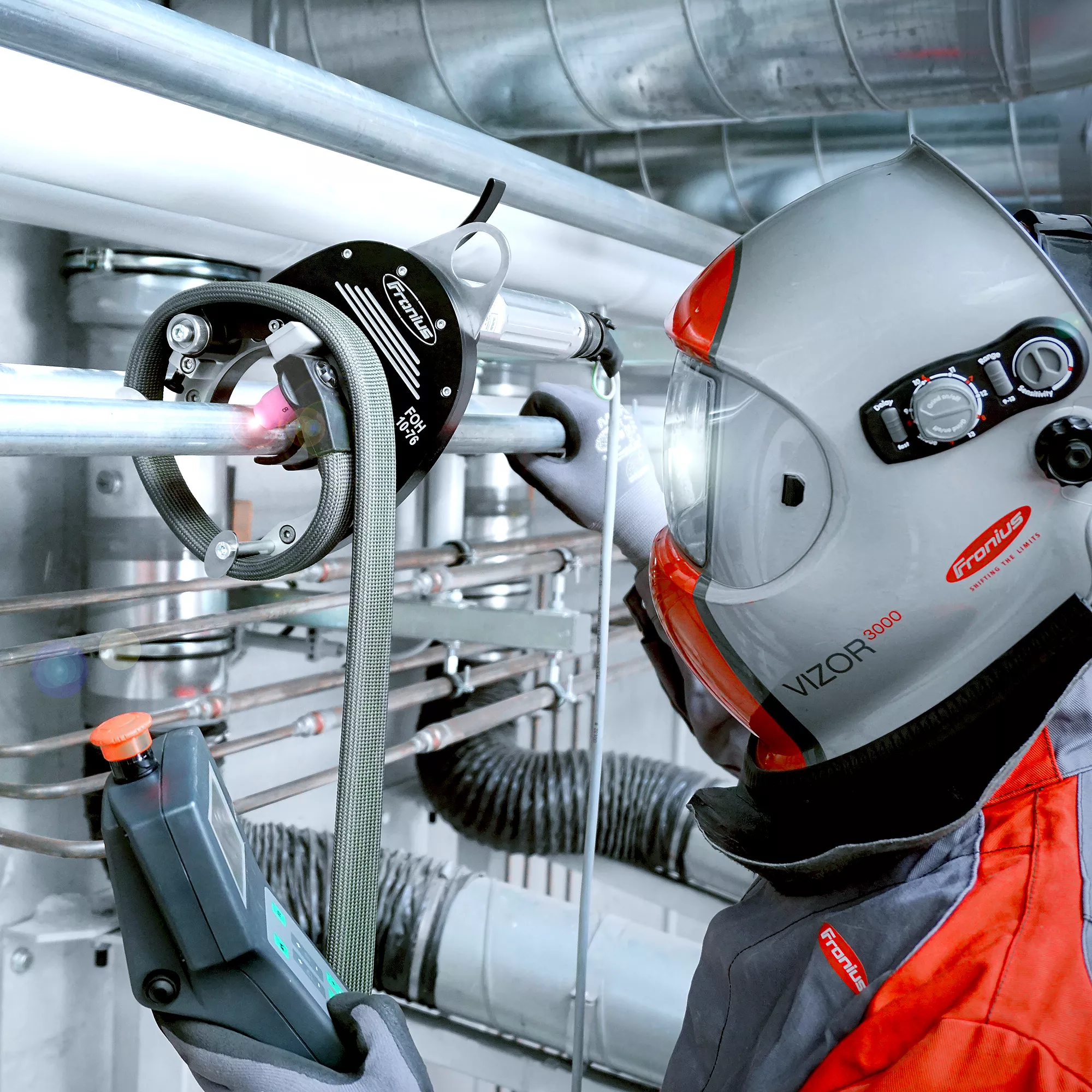 mechanized orbital welding with Fronius open welding head FOH