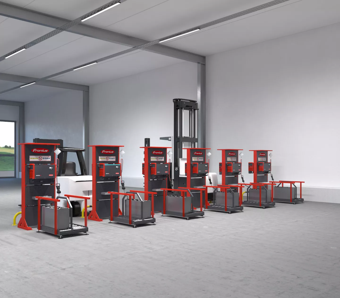 CHARGING STATION You can reduce safety-related risks to a minimum thanks to the standards-compliant installation and equipping of the charging station. The central placement of all batteries and use of our battery management system, Cool Battery Guide Easy, enables optimum utilisation.