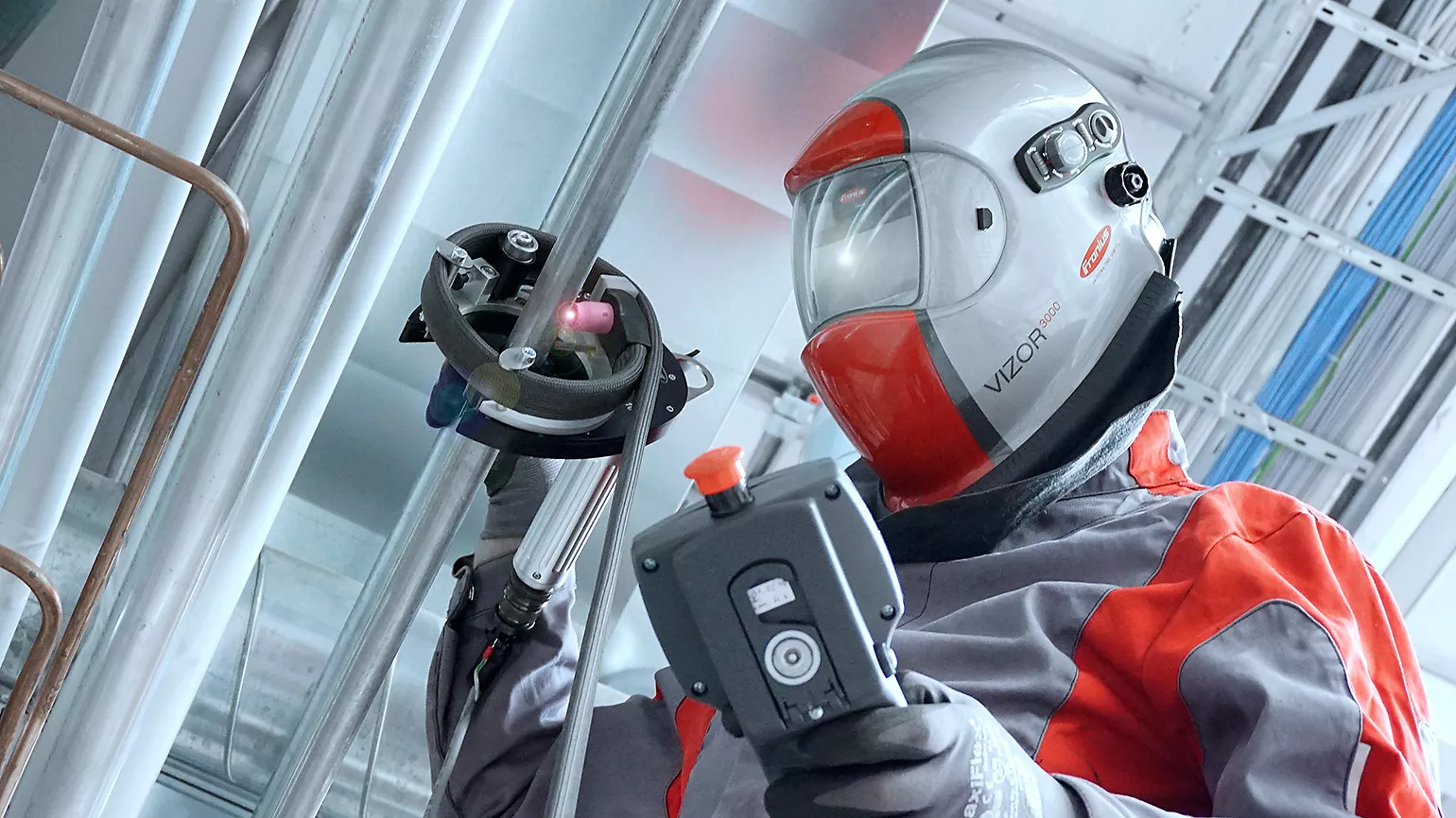mechanized orbital welding with open welding head FOH