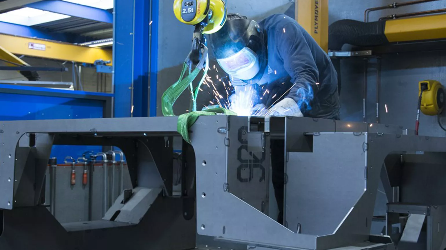 A huge metal is welded