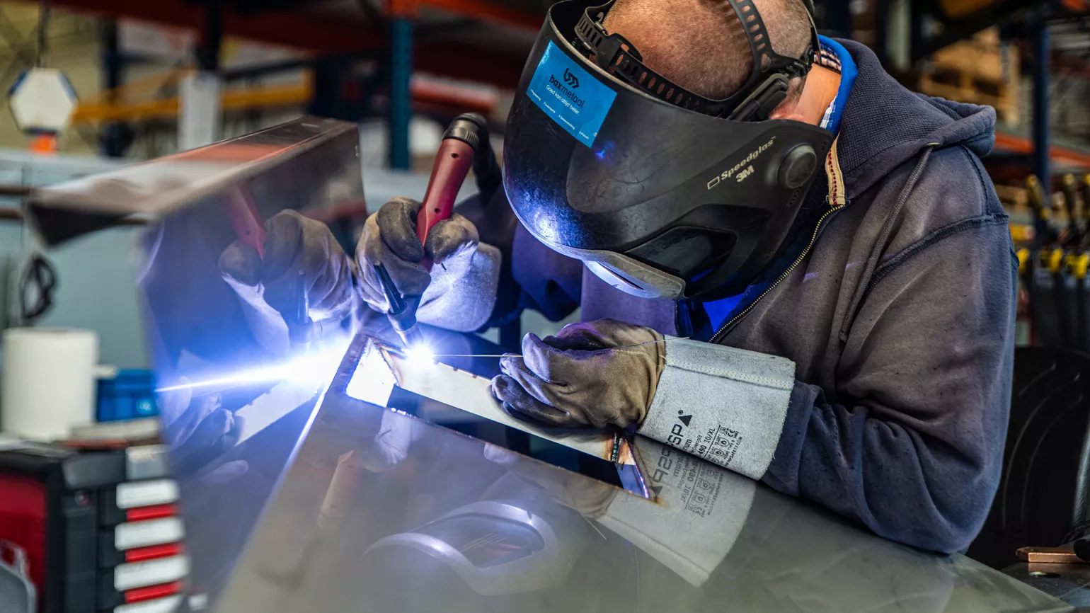 A welder at work