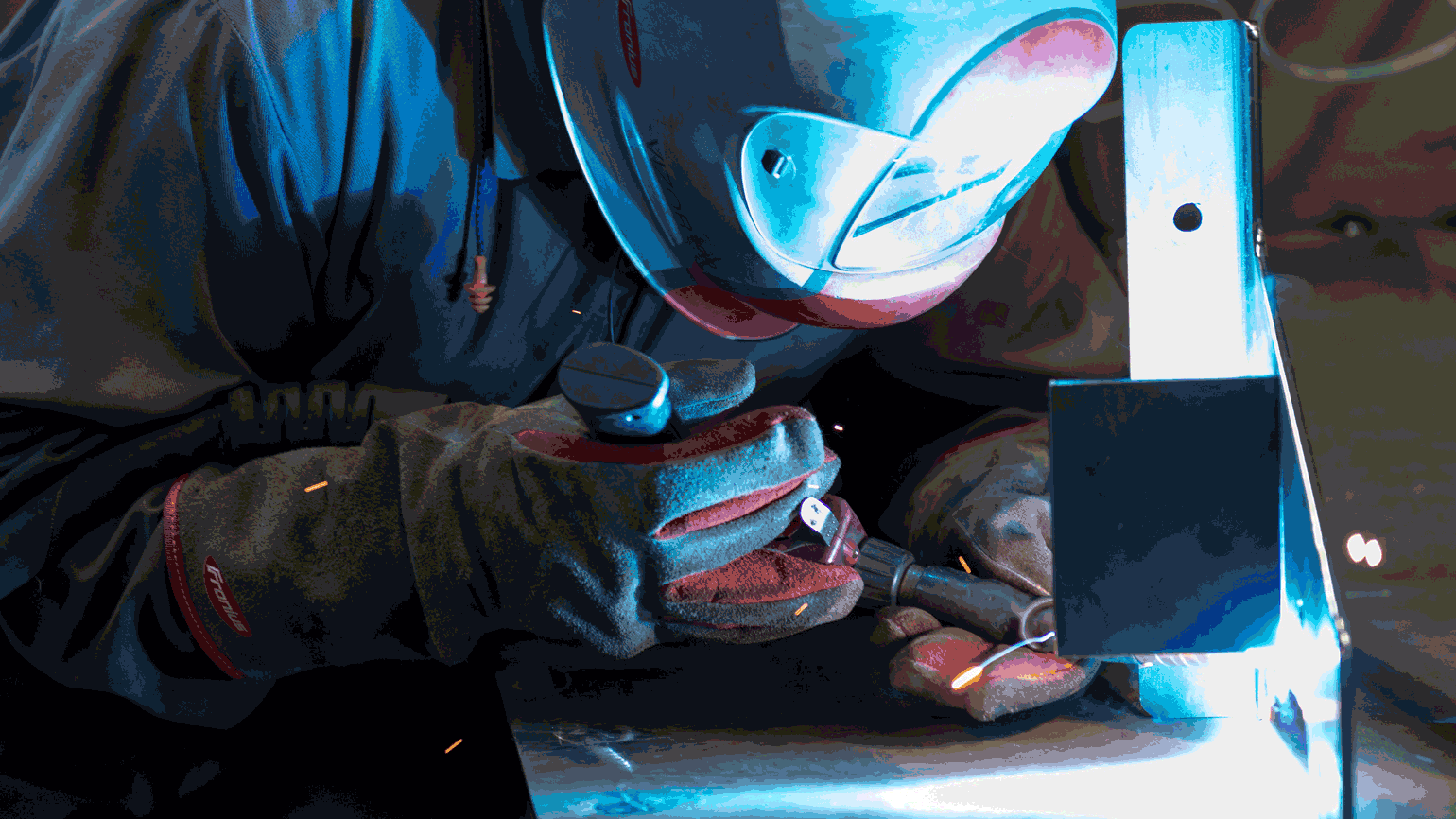 Man welding close-up
