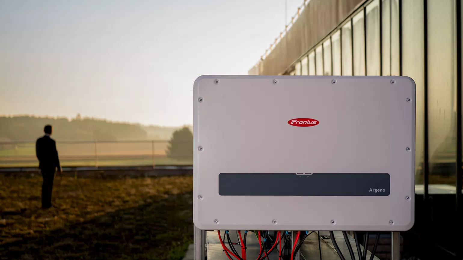 Inverter in front of customer in sunset