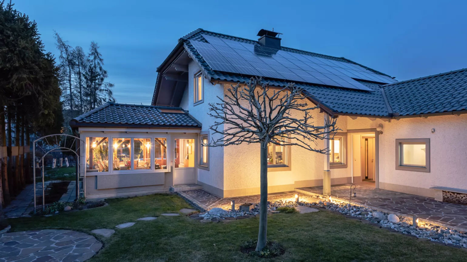 lighted house