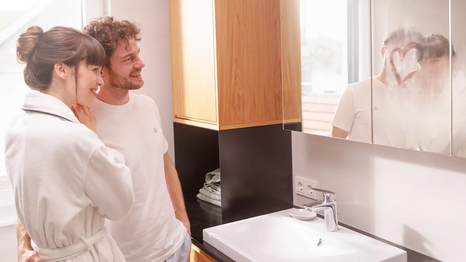 Couple in bathroom