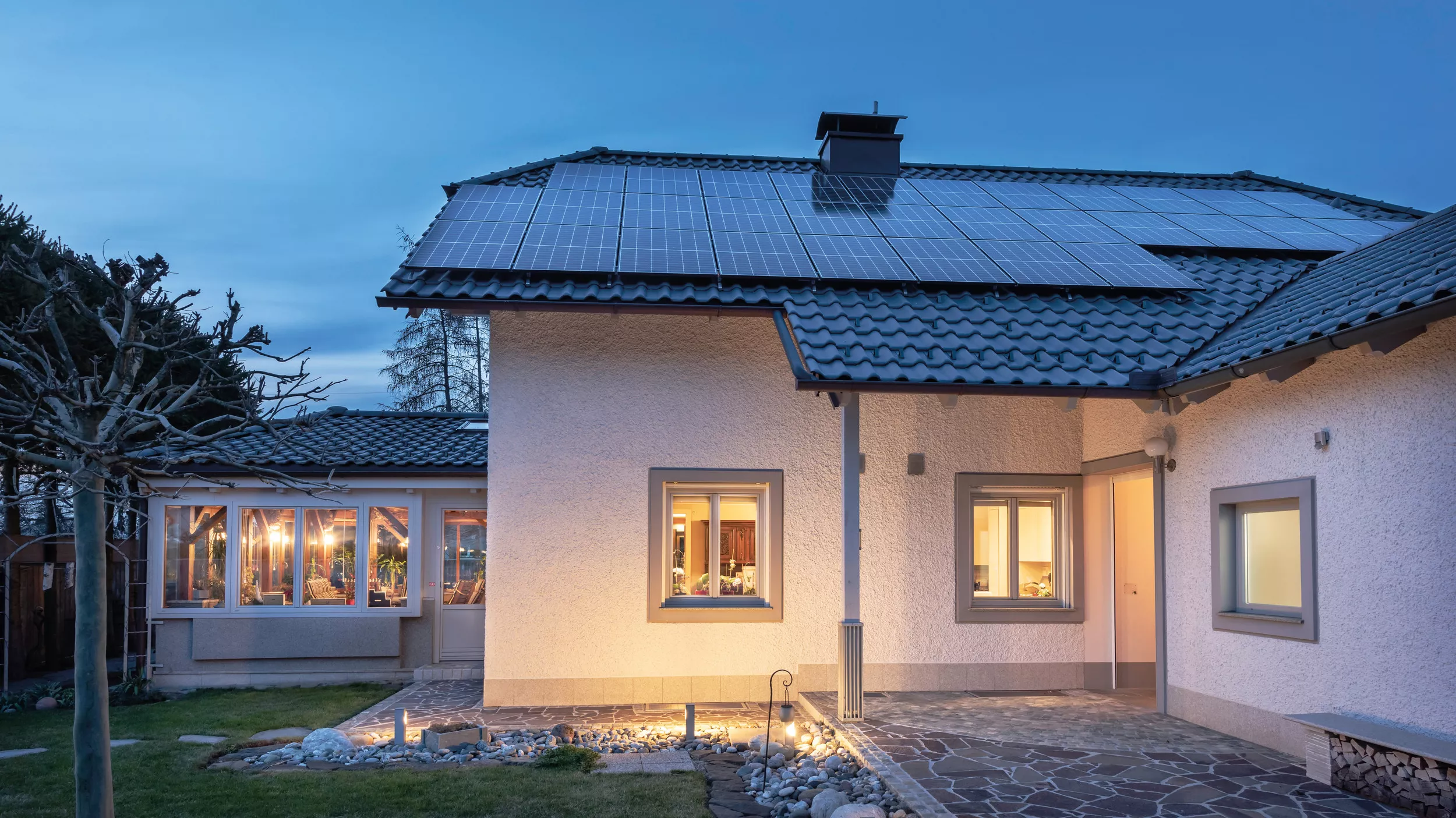 lighted house