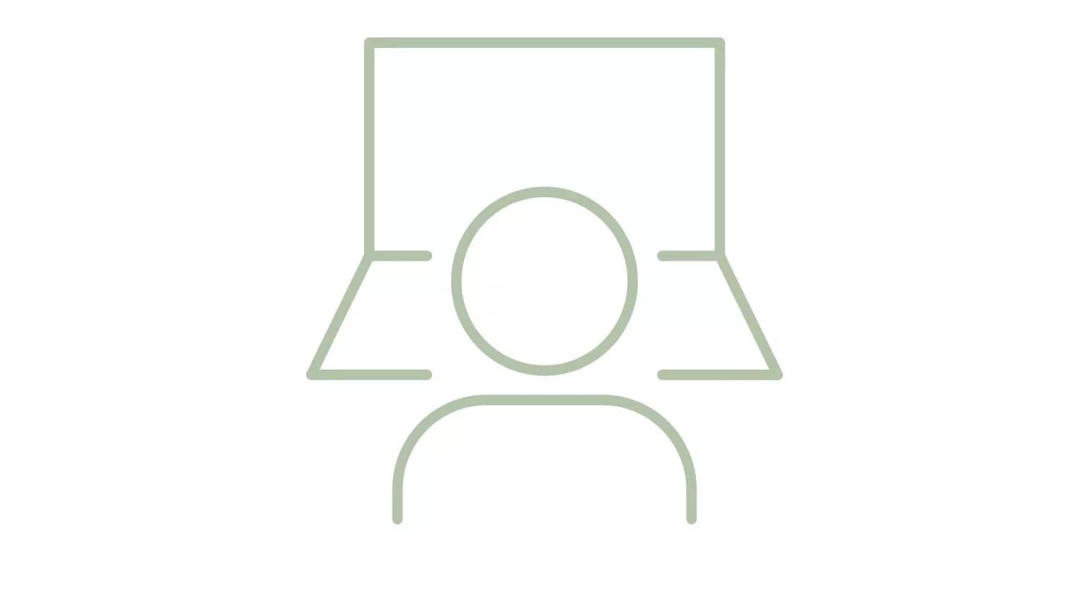 Icon Person vor Laptop